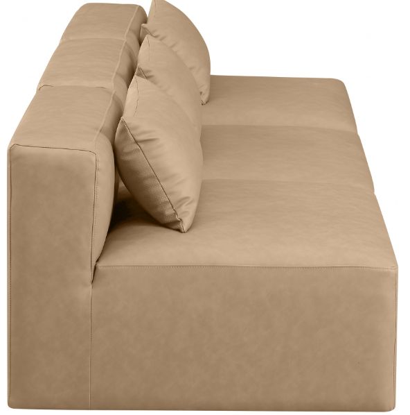 Meridian Furniture Cube 3-Piece Tan Leather Sofa-3