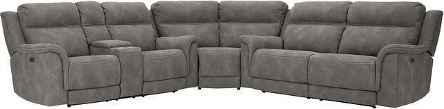 Signature Design by Ashley® Next-Gen DuraPella 3-Piece Slate Power Sectional With Adjustable Headrest-1