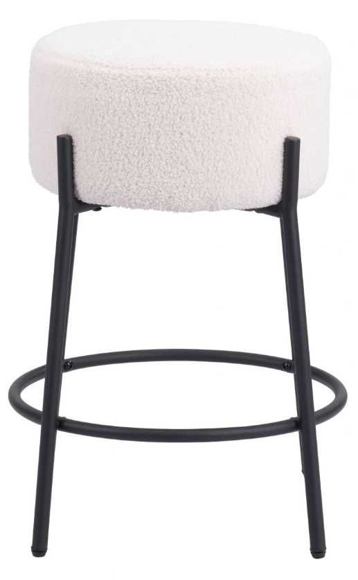 Zuo® Modern Blanche 2-Piece Black/Ivory Counter Stool Set-1