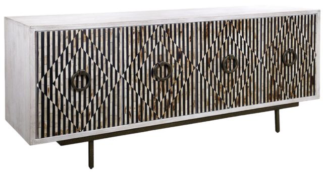 Home Trends & Design Taara Brown/Gray Septarian/White Sideboard-0