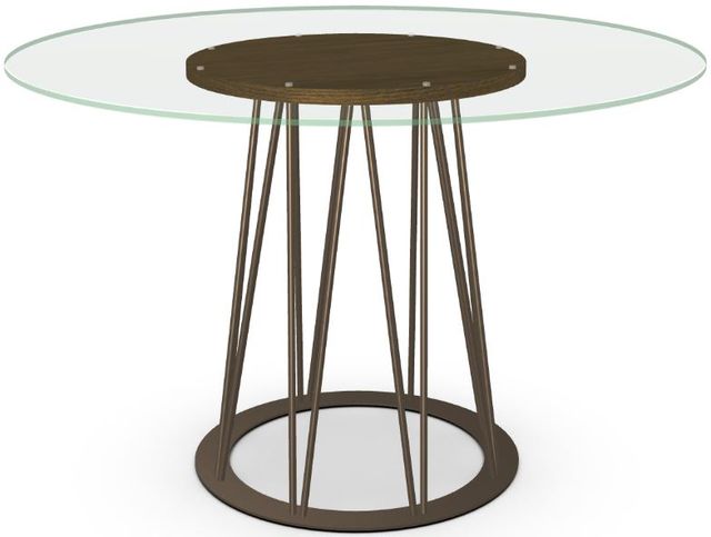 Amisco Customizable Calypso Flat Edge Glass Top Round Dining Table -2