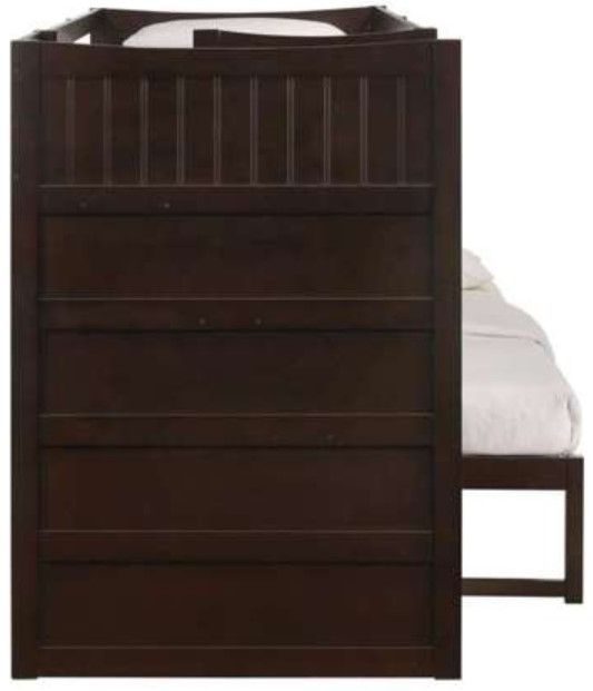 Elements International Sami Espresso Twin Over Full Bunk and Loft Bed-3