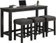 Brassex Inc. Gabriel 4-Piece Dark Grey Counter Height Table and Stools Set-0
