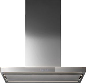 Front view of the Falmec Lumina NRS 36" Scotch Brite Stainless Steel Island Range Hood
