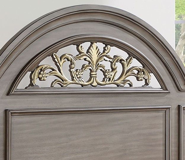Furniture of America® Syracuse Gray Eastern King Panel Bed-1