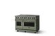 Viking® 5 Series 48" Eucalyptus Pro Style Induction Range with Brushed Brass Trim-2
