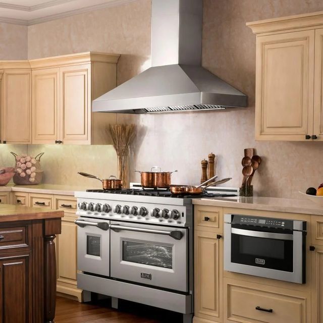 ZLINE 30" Stainless Steel Ducted Wall Mount Range Hood with Dual Remote Blower-1
