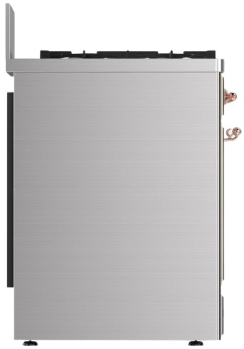 Ilve® Majestic III 30" Stainless Steel Pro Style Dual Fuel Liquid Propane Range with 5 Black Brass Burners and Copper Trim-3