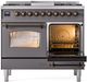Ilve® Nostalgie II Series 40" Graphite Matte Pro Style Dual Fuel Range-3