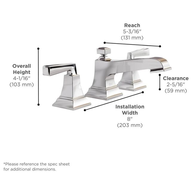 American Standard Town Square® S Polished Nickel 8" Widespread 2-Handle Bathroom Faucet with Lever Handles-3