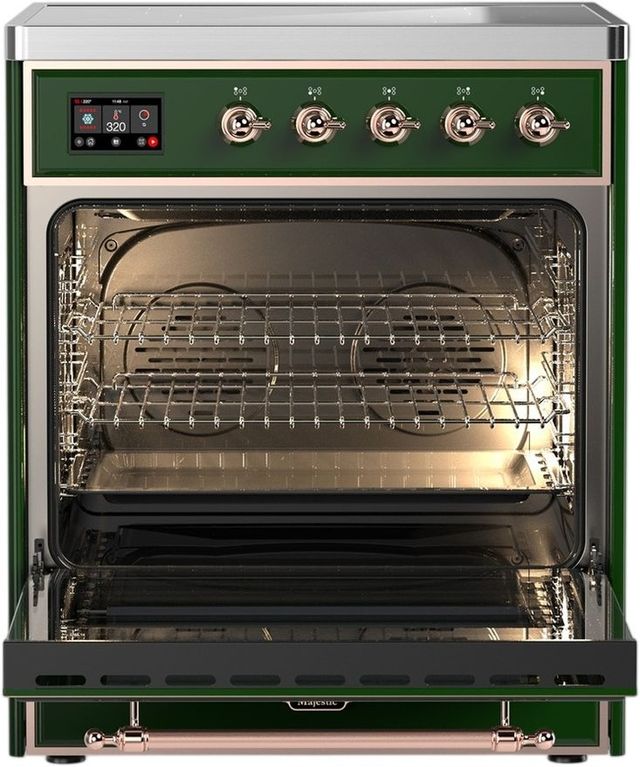 Ilve® Majestic III 30" Emerald Green Pro Style Induction Range with Triple Glass Door and Copper Trim-1