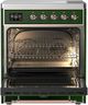 Ilve® Majestic III 30" Emerald Green Pro Style Induction Range with Triple Glass Door and Copper Trim-1