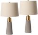 Surya Catania 2-Piece Brushed Metallic/Mosaic Gray Table Lamp Set-0