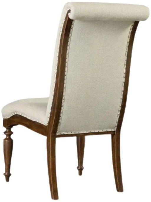 Hooker® Furniture Archivist Aubergine Linen/Pecky Pecan Upholstered Dining Side Chair-2