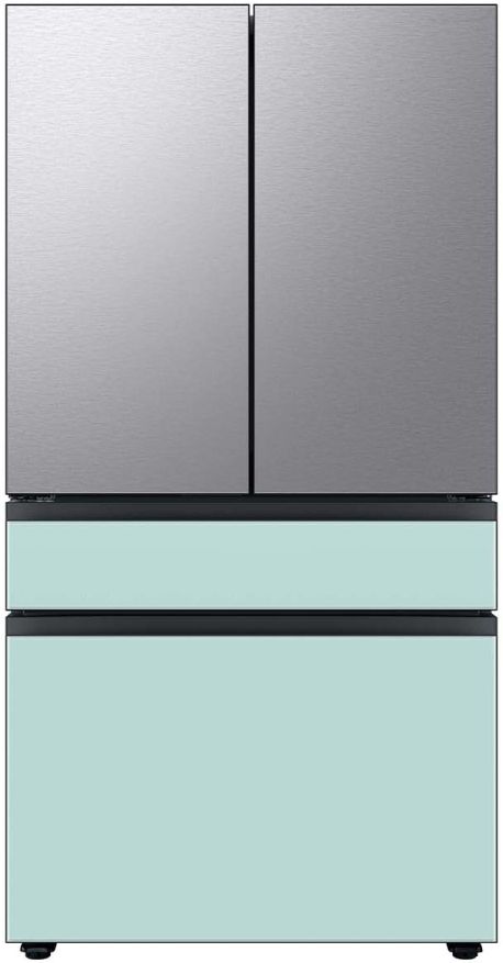 Samsung Bespoke 36" Morning Blue Glass French Door Refrigerator Bottom Panel-2