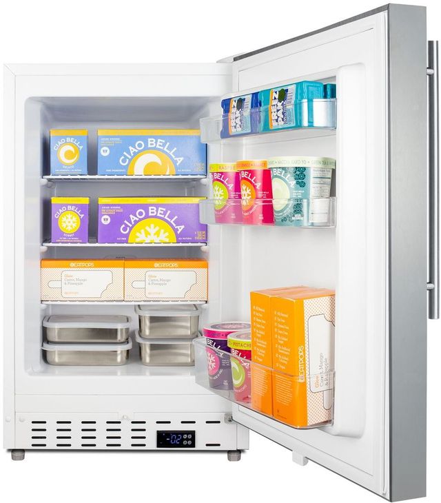 Summit® 20" 2.7 Cu. Ft. Stainless Steel Built In Undercounter Freezer-2