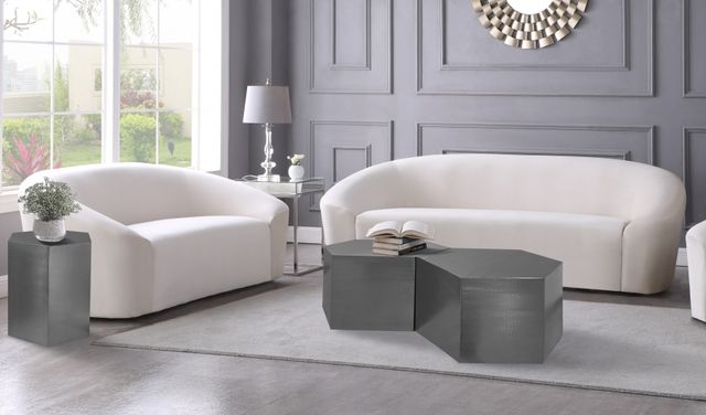 Meridian Furniture Hexagon Brushed Chrome Coffee Table-1