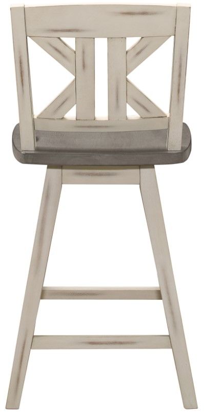 Homelegance® Amsonia Distressed Gray/White Sand Swivel Counter Chair with X-Back-3