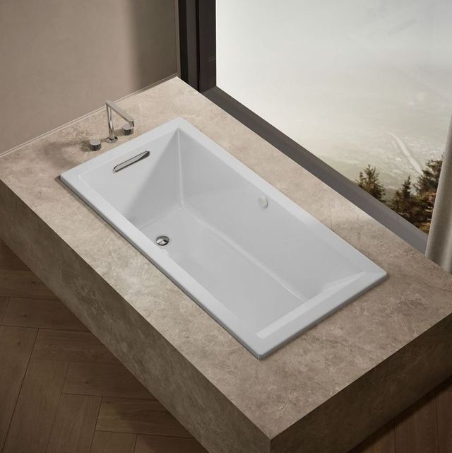 KOHLER® Underscore® White 60" x 30" Drop-In/ Undermount Heated BubbleMassage™ Air Bath-1