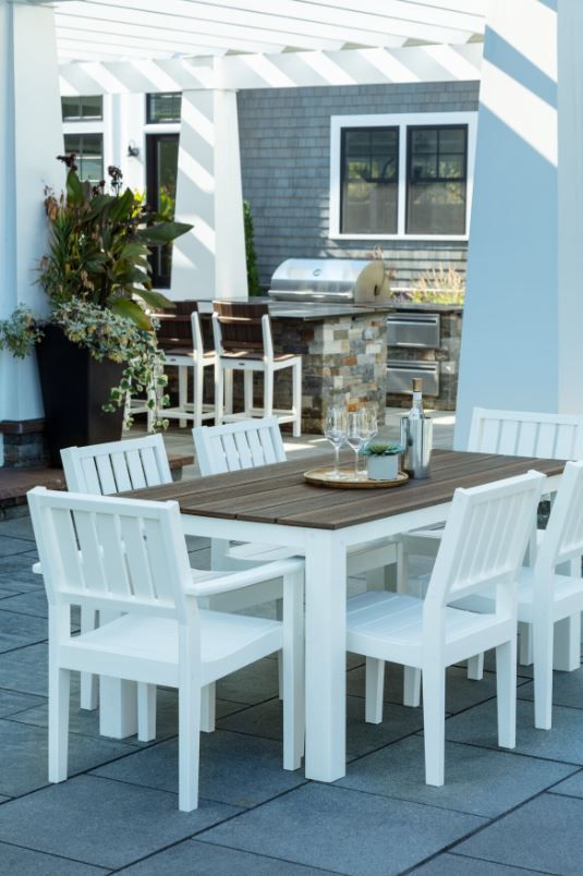 Seaside Casual Greenwich Dining Side Chair Slatted Back Style-2