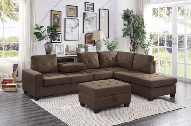 Mazin Furniture Maston Chocolate Storage Ottoman-3