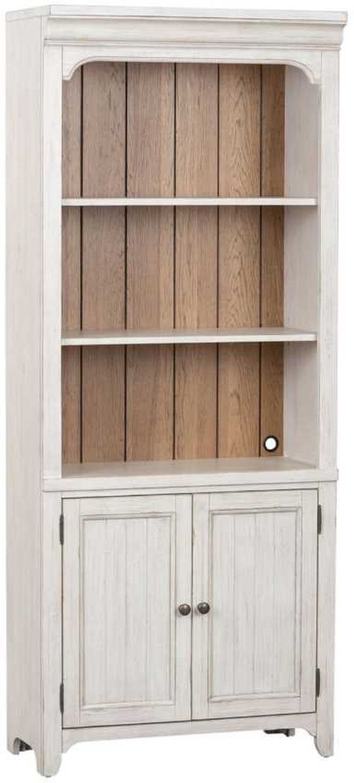 Liberty Furniture Farmhouse Reimagined Antique White/Chestnut Bookcase-0