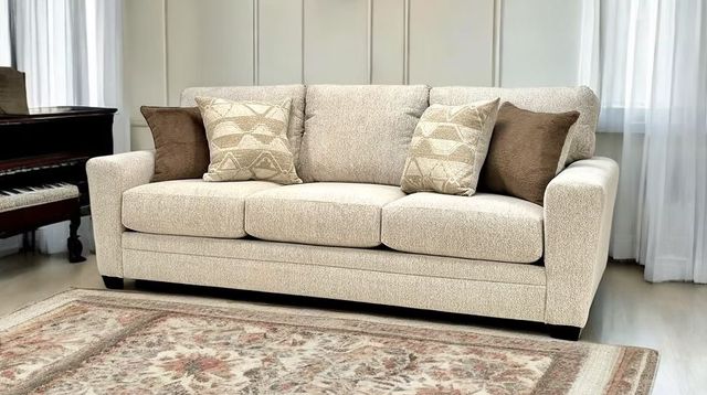 Intermountain Furniture American Landmark Stansbury Durban Linen Sofa With 4 Accent Pillows-1