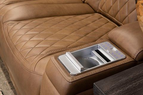 Signature Design by Ashley® Strikefirst Nutmeg Power Reclining Sofa-4