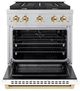 ZLINE Autograph Edition 30" Satin Stainless Steel Pro Style Gas Range with White Matte Door and Polished Gold Accents-1