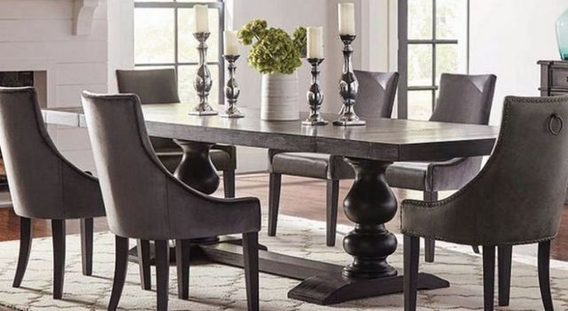 Coaster® Phelps Antique Noir Dining Table-2
