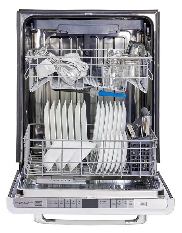 Unique® Appliances Classic Retro 24" Marshmallow White Built In Dishwasher-1