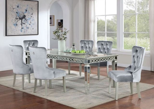 Furniture of America® Adalia Silver Dining Table-1