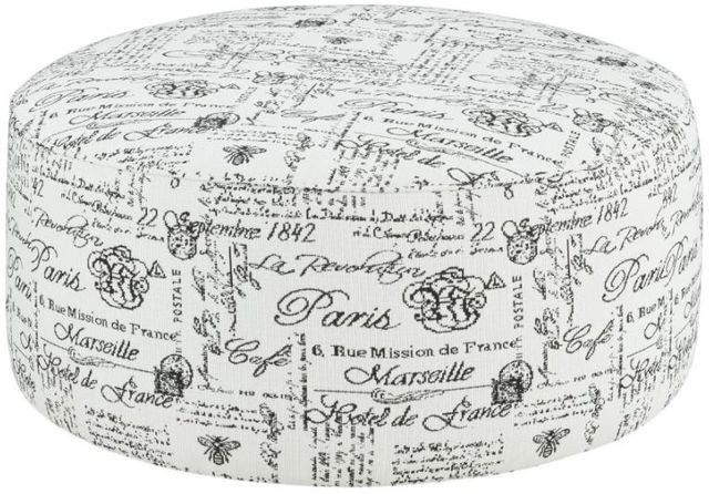 Fusion Furniture Dizzy Francaise Ebony Cocktail Ottoman-0