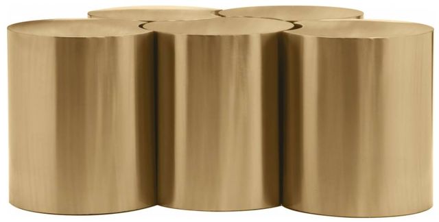 Meridian Furniture Dimple 5-Piece Gold 18" Modular Nesting Coffee Table Set-0