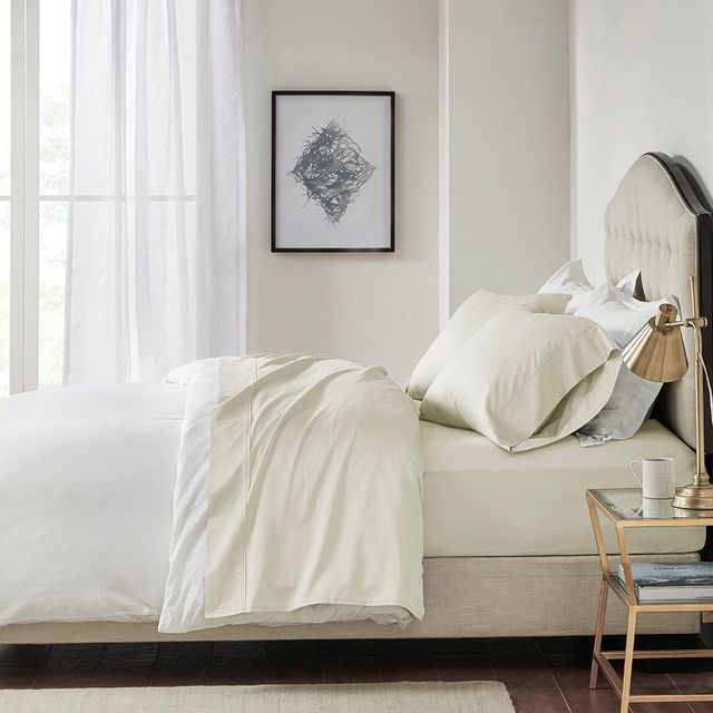 Olliix by Madison Park Ivory California King 600 Thread Count 100% Pima Cotton Sheet Set-3