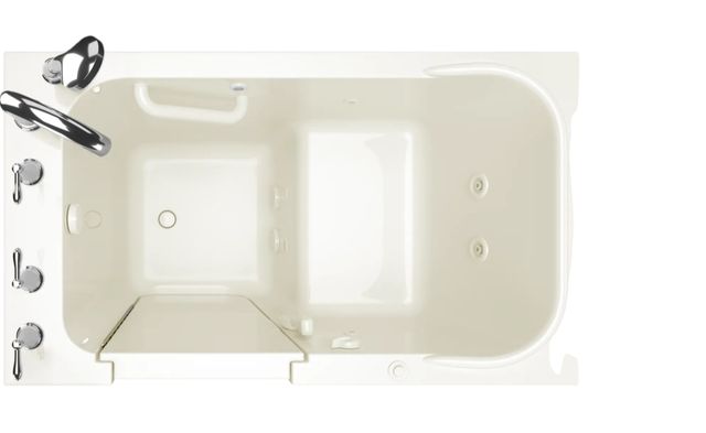 American Standard Gelcoat Linen 28" x 48" Walk-In Bathtub with Whirlpool System - Left-Hand Door and Drain-1