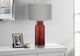Monarch Specialties Inc. Red Glass Table Lamp with Grey Shade-2