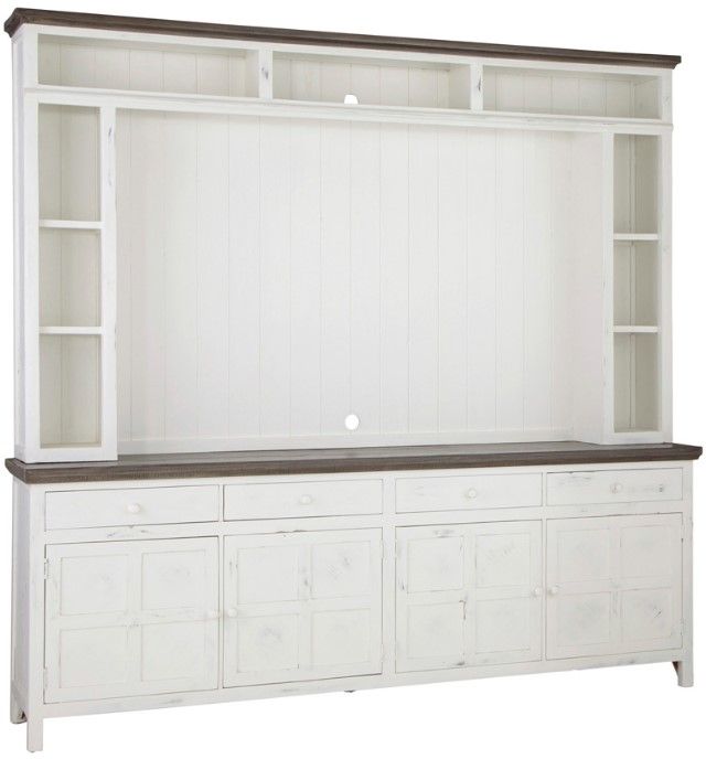 aspenhome® Mesa Antique White 96" Console and Hutch-0