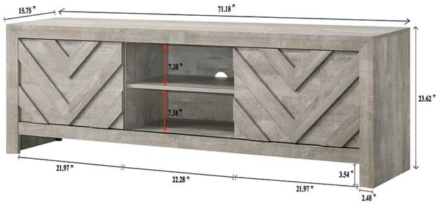 Crown Mark Valor Gray TV Stand with Sliding Door-2