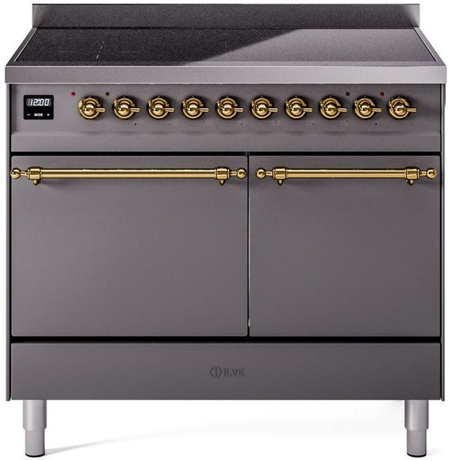 Ilve® Nostalgie II Series 40" Graphite Matte Pro Style Induction Range-0
