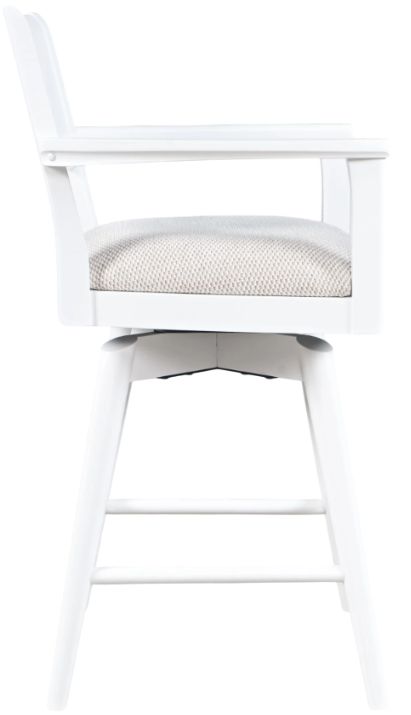 Jofran Inc. Axis White Panel Back Swivel Counter Stool-3