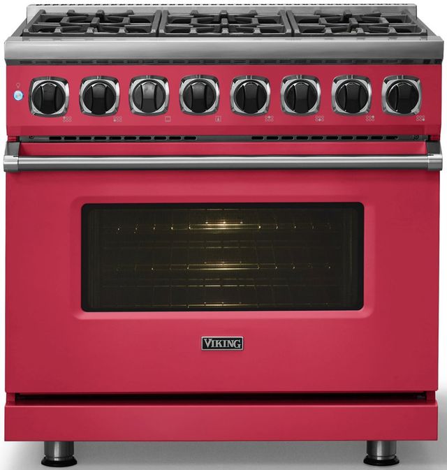 Viking® 7 Series 36" Valentine Pro Style Dual Fuel Range-2