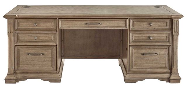 Martin Furniture Bristol Light Brown Double Pedestal Desk-0