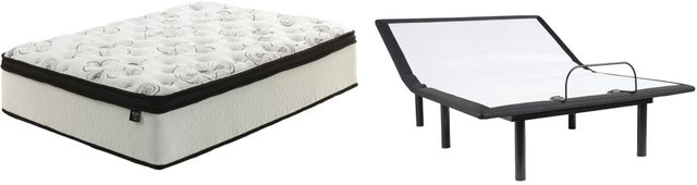 Sierra Sleep® by Ashley® Chime 2-Piece 12'' Hybrid and Adjustable Base Queen Mattress Set-0