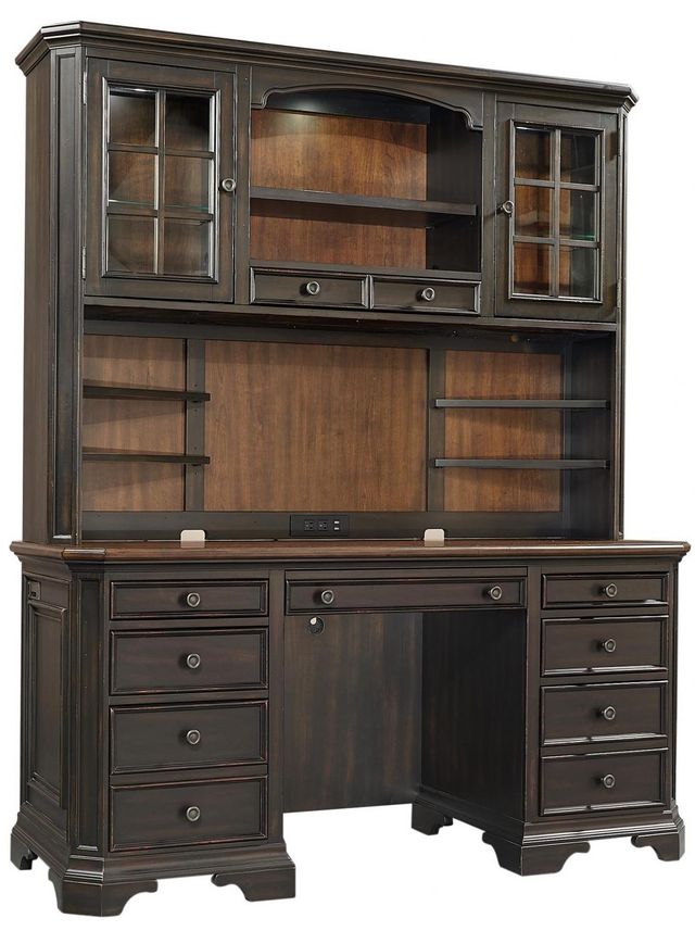 aspenhome® Hampton 2-Piece Black Cherry 67" Desk-0