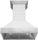 ZLINE 36" Rustic Shiplap Bright White Finish Wooden Wall Mounted Range Hood with Stainless Steel Accents-5
