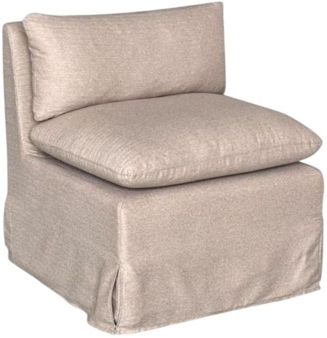 Nest Home Collections Paris Beige Tweed/Gray Wash Short Bench-0