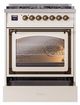 Ilve® Nostalgie II Noblesse 30" Antique White Pro Style Dual Fuel Range-2