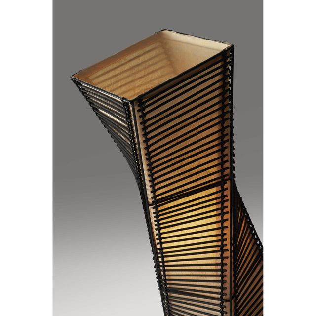 Adesso® Stix Black and Natural Beige Table Lantern-1