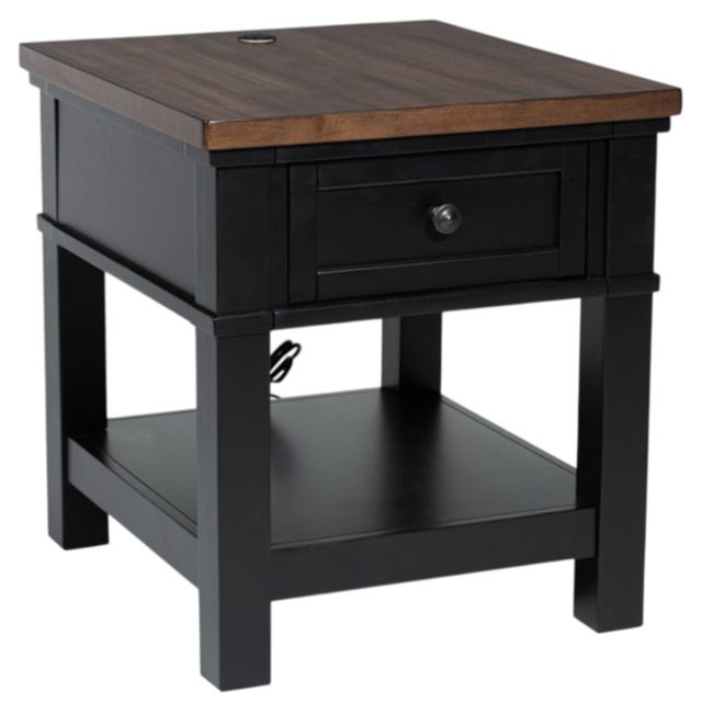 Signature Design by Ashley® Wildenauer Brown End Table with Black Base-0